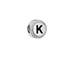 Zawieszka srebrna beads - litera K