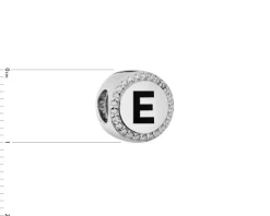 Zawieszka srebrna beads - litera E