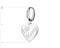 Zawieszka srebrna beads - serce, Dla Mamy