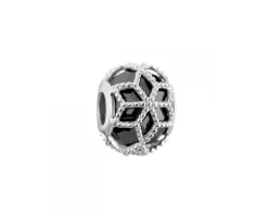 Zawieszka srebrna beads - kwiaty