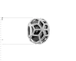 Zawieszka srebrna beads - kwiaty