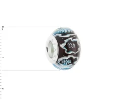 Zawieszka srebrna beads ze szkłem murano - kwiaty