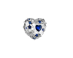 Zawieszka srebrna beads z cyrkoniami - serce