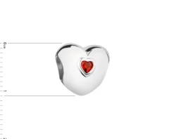 Zawieszka srebrna beads z cyrkonią - serce