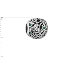 Zawieszka srebrna beads z cyrkoniami - ptak