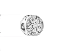 Zawieszka srebrna beads z cyrkoniami - kwiat