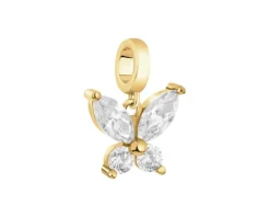 Zawieszka srebrna beads z cyrkoniami - motyl