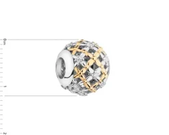 Zawieszka srebrna beads z cyrkoniami