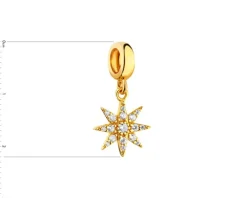 Zawieszka srebrna beads z cyrkoniami - gwiazda