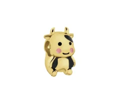 Zawieszka srebrna beads z emalią - krówka