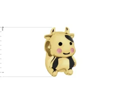 Zawieszka srebrna beads z emalią - krówka