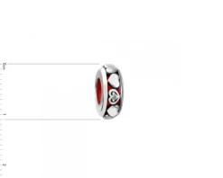 Zawieszka srebrna beads z cyrkoniami - stoper - serce