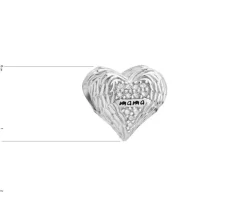 Zawieszka srebrna beads z cyrkoniami i emalią - mama, serce