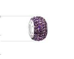 Zawieszka srebrna beads z kryształami