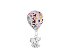 Zawieszka srebrna beads z emalią - balon, słoń, serce