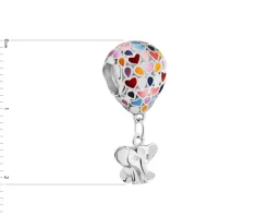 Zawieszka srebrna beads z emalią - balon, słoń, serce
