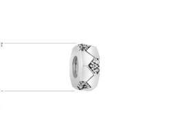 Zawieszka srebrna beads z cyrkoniami - stoper