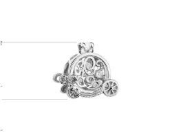 Zawieszka srebrna beads z cyrkoniami i perłą - karoca, korona