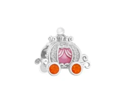 Zawieszka srebrna beads z cyrkoniami, emalią i muszlą - karoca