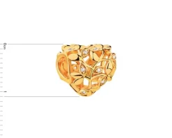 Zawieszka srebrna beads z cyrkoniami - serce