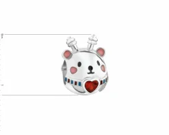 Zawieszka srebrna beads z emalią i cyrkonią