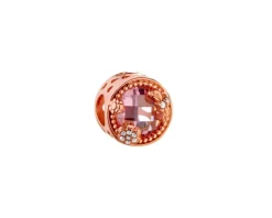 Zawieszka srebrna beads z cyrkoniami - kwiat, ważka