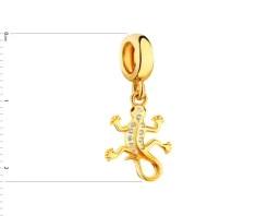 Zawieszka srebrna beads z cyrkoniami - jaszczurka