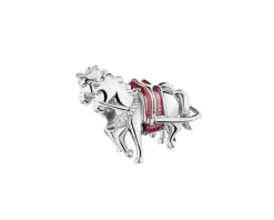 Zawieszka srebrna beads z cyrkoniami i emalią - konie