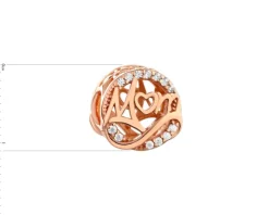 Zawieszka srebrna beads z cyrkoniami - mama