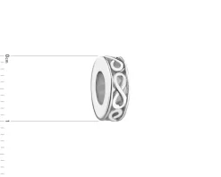 Zawieszka srebrna beads z cyrkoniami - stoper - nieskończoność