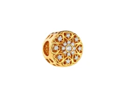 Zawieszka srebrna beads z cyrkoniami - serca