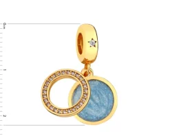 Zawieszka srebrna beads z cyrkoniami i emalią - koło