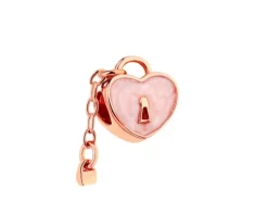 Zawieszka srebrna beads z emalią - serce