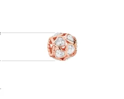 Zawieszka srebrna beads z cyrkoniami - serca