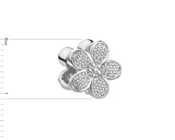 Zawieszka srebrna beads z cyrkoniami - kwiaty