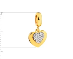 Zawieszka srebrna beads z cyrkoniami - serce