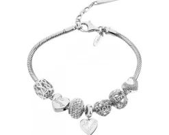 Zawieszka srebrna beads z kryształami