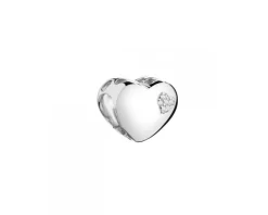 Zawieszka srebrna beads z cyrkoniami - serce