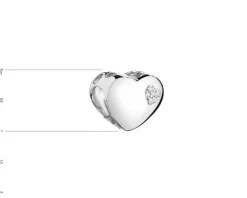 Zawieszka srebrna beads z cyrkoniami - serce
