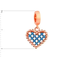 Zawieszka srebrna beads z cyrkoniami - serce