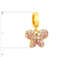 Zawieszka srebrna beads z cyrkoniami - motyl