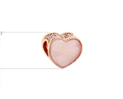Zawieszka srebrna beads z emalią i cyrkoniami - serce