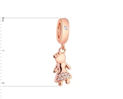 Zawieszka srebrna beads z cyrkoniami - dziewczyna