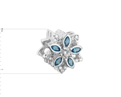 Zawieszka srebrna beads z cyrkoniami - kwiat