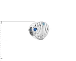 Zawieszka srebrna beads z cyrkoniami - muszla