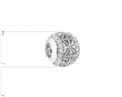 Zawieszka srebrna beads z cyrkoniami