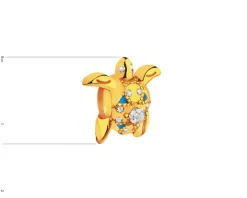 Zawieszka srebrna beads z cyrkoniami - żółw