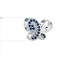 Zawieszka srebrna beads z cyrkoniami - motyl