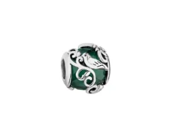 Zawieszka srebrna beads z cyrkonią - ptak