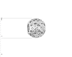 Zawieszka srebrna beads z cyrkoniami - koniczyna